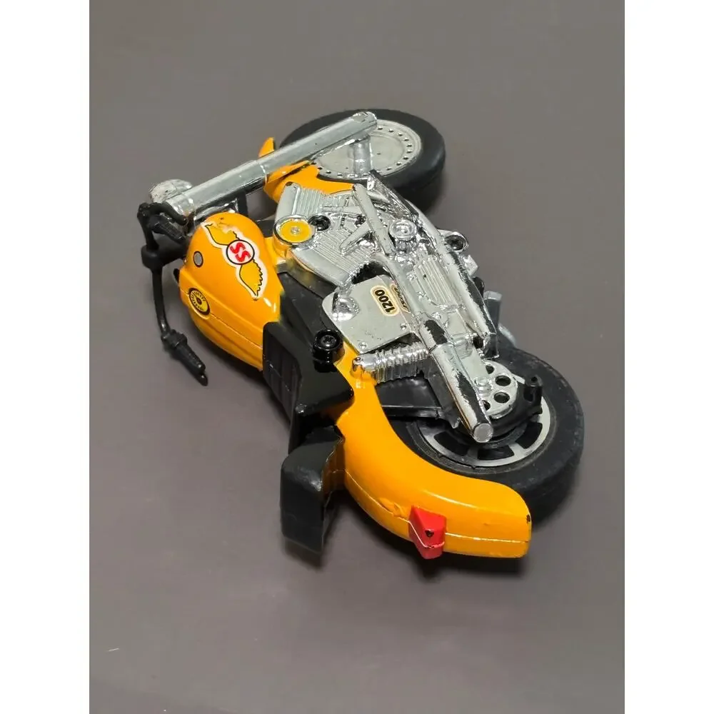 Lanard 1200 SS Motorcycle Pull Back String Wheel Motor Sounds Yellow